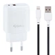Мережевий зарядний пристрій Gelius X-Duo GP-HC014 QC3.0/PD20W USB+Type-C White + кабель Lightning Gelius Full Silicon (18W) Black/White - зображення 1