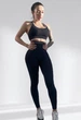 Костюм для фітнесу жіночий LILAFIT комплект лосіни пуш ап та топ чорний у рубчик M (LFS000060) - зображення 1