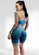 Костюм для фитнеса женский LILAFIT комплект шорты и топ изумрудный M (LFT000017) - изображение 4
