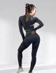Костюм для фитнеса женский лосины и топ LILAFIT серый с сеточкой L (LFS000078) - изображение 3