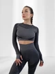 Костюм для фитнеса женский лосины и топ LILAFIT серый с сеточкой L (LFS000078) - изображение 5