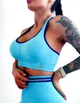 Костюм для фитнеса женский LILAFIT Голубой с салатовым L(LFS000058) - изображение 4