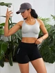 Спортивные короткие шорты с высоким поясом для фитнеса, спортзала, тренировок, йоги, бега, танцев черные 14009 M - изображение 3