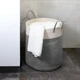 Корзина для хранения текстильная с ручками, белый/серый MVM TH-14 GRAY/WHITE - изображение 1