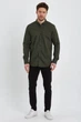 Рубашка джинсовая однотонная Trend Collection 18306-4 хаки (HAKI) 2XL (2957430593078) - изображение 4