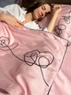 Комплект постельного белья Mensal Hearts с вышивкой полуторный 150х215 нежно-розовый - изображение 7