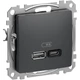 Розетка USB двойная А+А, 2.1А 230В Антрацит Sedna Design Schneider Electric SDD114404 - изображение 1