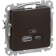 Розетка USB A+C 3 A 45 Вт Венге Sedna Elements Schneider Electric SDD181404 - изображение 1