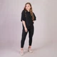 Костюм женский футболка с леггинсами рубчик Tina TN4-2134 44-48 черный - изображение 1