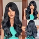 Жіноча перука HAIRCUBE LC344-1 довге хвилясте синтетичне волосся з чубчиком, чорний (79423564) - зображення 6