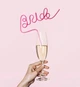 Пластикова трубочка Bride рожева на дівич-вечір 25х30 см (B-0125) - зображення 1