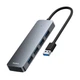 USB-хаб Baseus UltraJoy Series 4in1 USB-A to USB 3.0 15cm Gray (B0005280B811-00) - зображення 1
