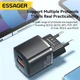 Зарядний пристрій Essager Camber 20W GaN Travel Phone Charger USB A + Type C EU Black (ECTAC-HMB01-P) - зображення 5