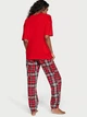 Пижама фланелевая Victoria's Secret Cotton & Flannel Tee-jama Set S Long Красный (VS-014) - изображение 2