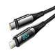 Кабель ESSAGER LED Digital Display PD 20W Fast Charging Type C to Lightnining USB Cable 1m Black (EXCTL-YD01) - изображение 2