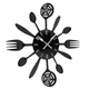 Настінний годинник на кухню "Spoons-forks" - металевий годинник ложки-виделки для кафе та кухні, чорний, 37х37 см (102026) - изображение 2