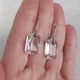 Сережки класичні Hand Made з прозорими кристалами Swarovski Emerald Cut - зображення 2