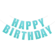 Прапорці Паперові Happy Birthday З Глітером | Бірюзовий - зображення 1