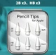 Набір змінних наконечників AIEACH 2B и HB для стилуса Apple Pencil, 6 шт, білий (79437210) - зображення 1