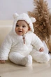 Суцільний комбінезон дитячий демісезонний для новонароджених MagBaby Eddy 80 см Молочний - зображення 1