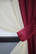 Кухонные шторы VR-Textil № 017к комбинированные с подвязками бордовый с бежевым 265х170 см (50-564) - изображение 3