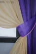Кухонные шторы VR-Textil № 017к комбинированные с подвязками фиолетовый с темно-бежевым 265х170 см (50-235) - изображение 3