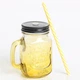 Скляна банка з ручкою Mason Jar Жовта, 450 мл - зображення 1