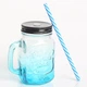 Стеклянная банка с ручкой Mason Jar Голубая, 450 мл - изображение 1