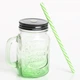Стеклянная банка с ручкой Mason Jar Зелёная, 450 мл - изображение 1