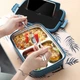 Термо ланч бокс на 3 секции с приборами Food 1л, синий - изображение 4