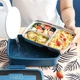 Термо ланч бокс на 3 секции с приборами Food 1л, синий - изображение 5