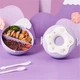 Круглый ланч бокс с приборами Donut 1000 мл, фиолетовый - изображение 2