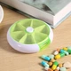 Круглая карманная таблетница на 7 отделений Pill Box Салатовая - изображение 1
