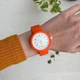 Женские силиконовые часы-конструктор actimer, оранжевый ремешок, циферблат White time - изображение 2