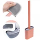 Туалетний йоржик для унітаза Toilet Brush з гнучкою силіконовою щіткою з кріпленням на стіну та підлогу рожевий 0007 - зображення 8