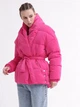 Жіночий пуховик з поясом X-Woyz LS-8881-9 M малиновий - изображение 2