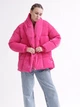 Жіночий пуховик з поясом X-Woyz LS-8881-9 M малиновий - изображение 1