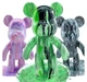 Флюидный медвежонок Punk Fluid Bear Bearbrick с красками, набор для творчества сделай сам DIY мишка 33 см - изображение 5