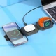 Бездротове ЗУ Hoco CQ4 Unique 3-in-1 folding magnetic wireless 15W - зображення 4