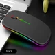 Бесшумная беспроводная мышь 2.4G + Bluetooth с аккумулятором, с подсветкой для ПК, ноутбуков, планшетов, черная - изображение 4