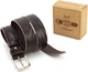 Мужской ремень из итальянской кожи с винтажной пряжкой Gherardini 40746-GH-brown Коричневый - изображение 5