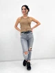 Трикотажна жіноча майка тай-дай Fashion 42/44 капучіно - зображення 2