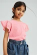 Футболка з джерсі з англійською вишивкою рожева H&M 134-140см (400095196) - зображення 4