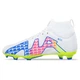 Бутси футбольні з носком Zelart Zoom Run 220918B-1 розмір 40 White-Pink-Blue - зображення 4