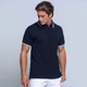 Мужская рубашка-поло JHK POLO REGULAR CONTRAST, темно-синяя футболка поло, с контрастными полосами, размер S - изображение 1
