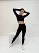 Спортивний жіночий костюм Seamless collection для фітнесу та йоги (рашгард + легінси) Безшовний Push Up L Чорний (1715/1L) - зображення 7