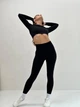 Спортивний жіночий костюм Seamless collection для фітнесу та йоги (рашгард + легінси) Безшовний Push Up L Чорний (1715/1L) - зображення 9