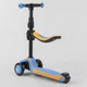 Детский трехколесный самокат Best Scooter JS-30918 Голубой / Желтый с сиденьем и тормозом - изображение 4