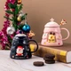 Кружка с крышкой новогодняя Merry Christmas 13667 400 мл синяя - изображение 3