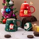 Кружка з кришкою новорічна Merry Christmas 13664 400 мл зелена - зображення 2